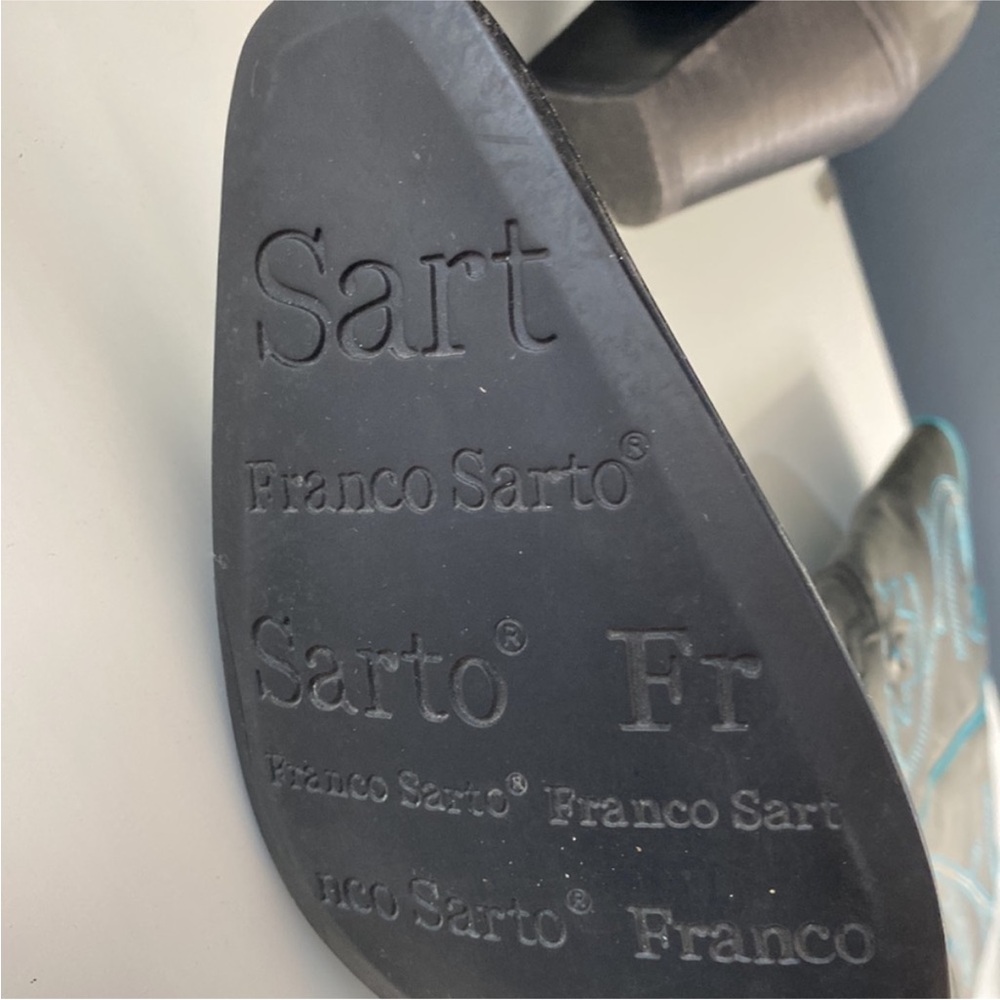 Franco Sarto Gray and Blue Heeled Boots - Picture 2 of 10
